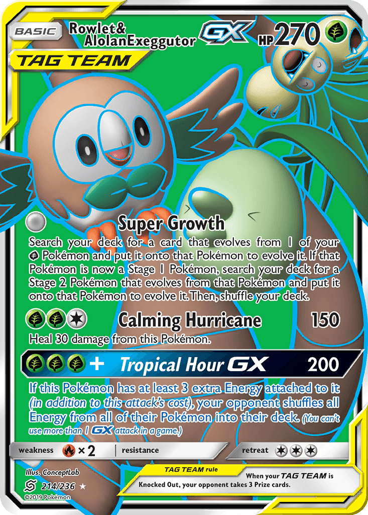 Rowlet & Alolan Exeggutor GX